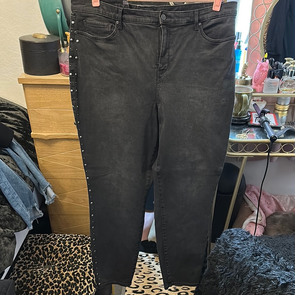 NYDJ studded skinny jeans